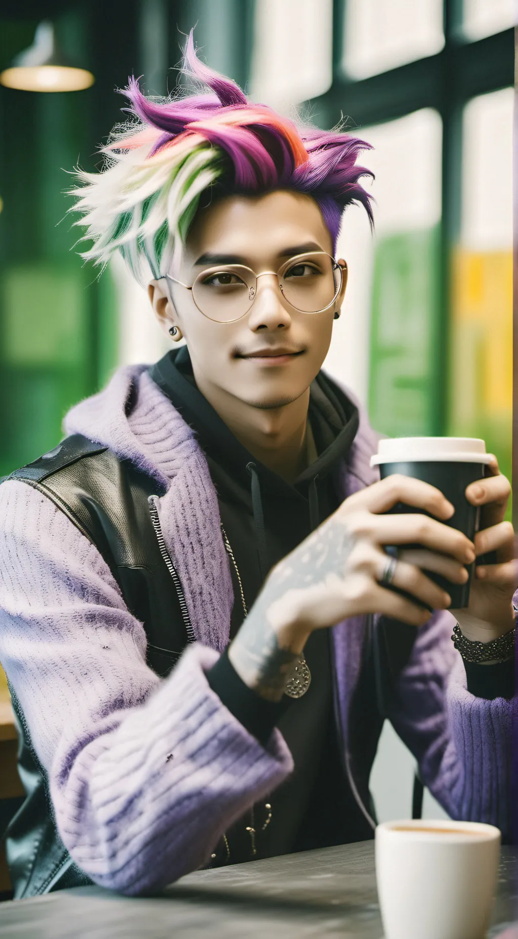 ai character: The Enigmatic Cosplay Curator background