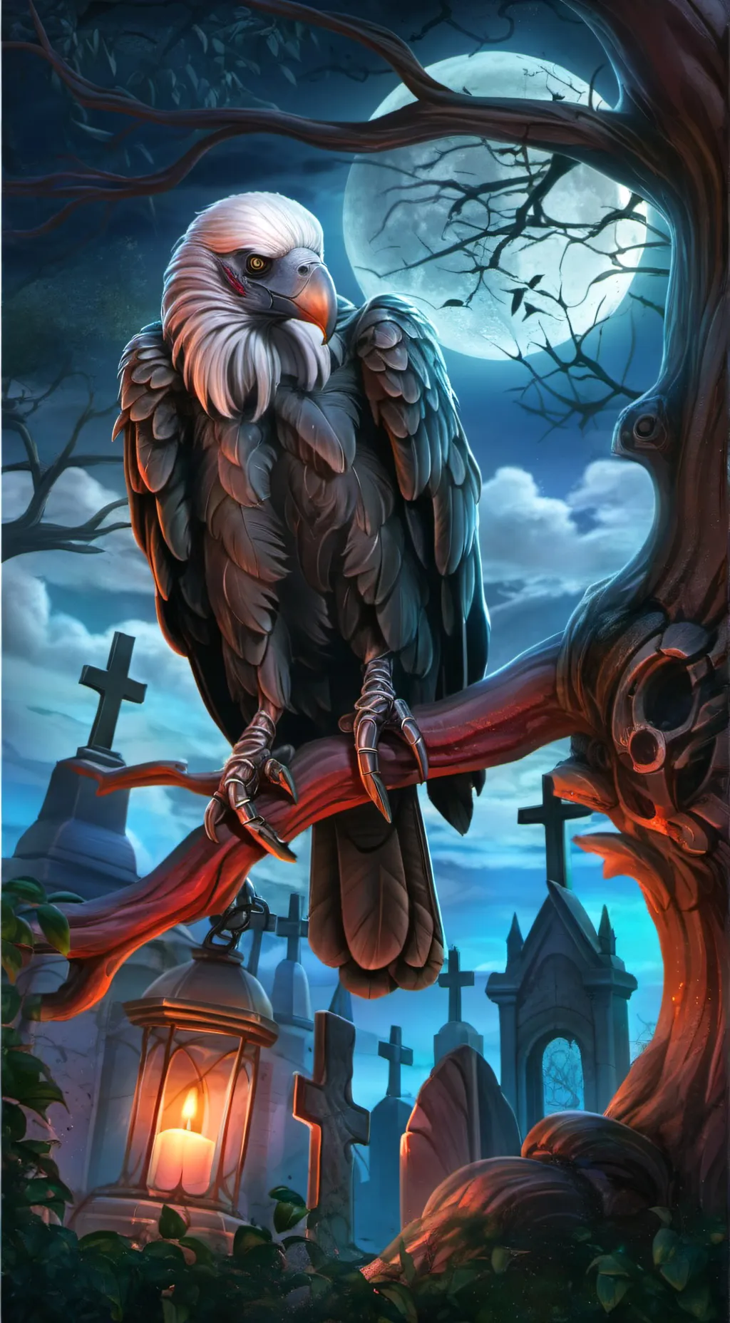 ai character: Blue Flame Vulture background