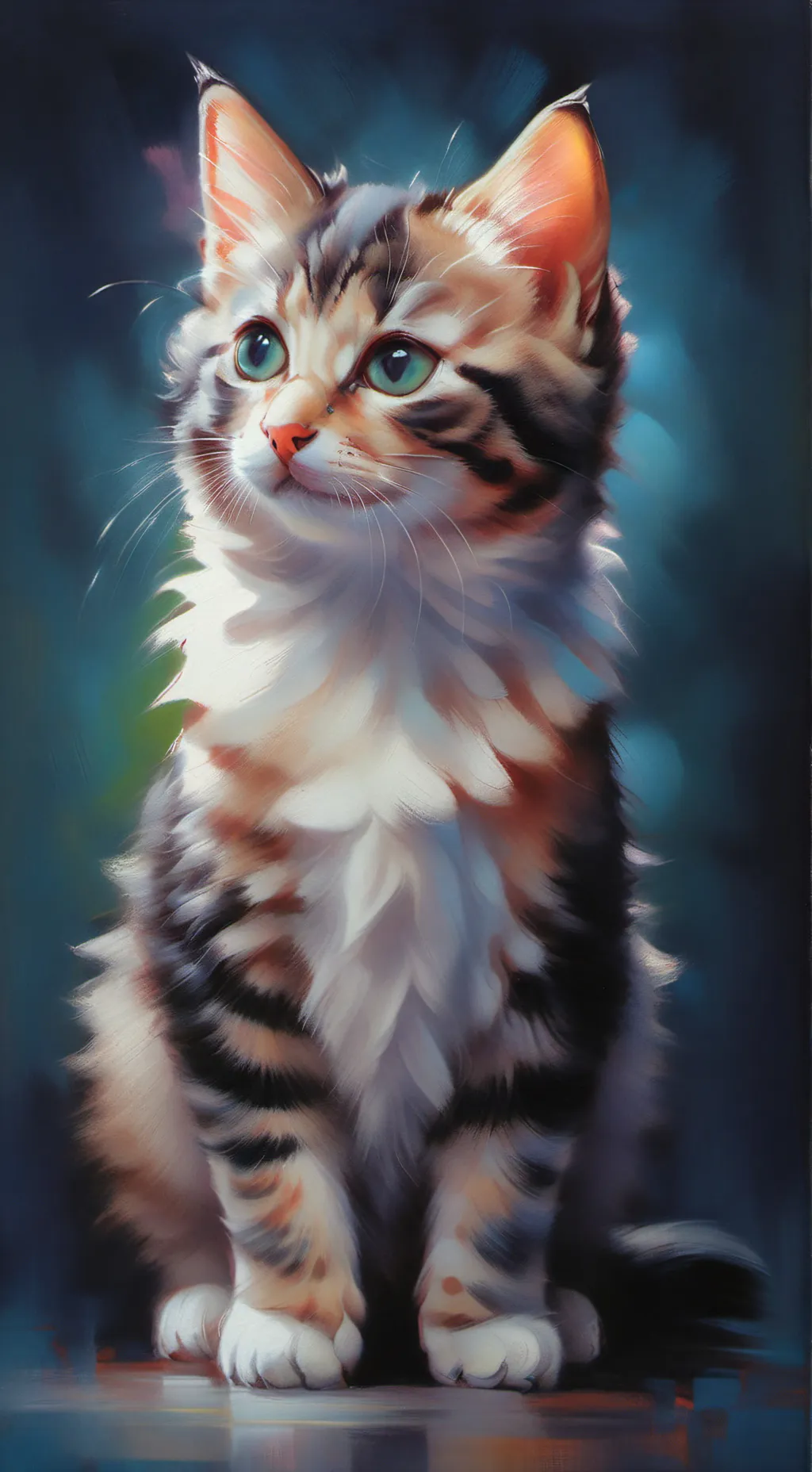 ai character: pregnant kitty background