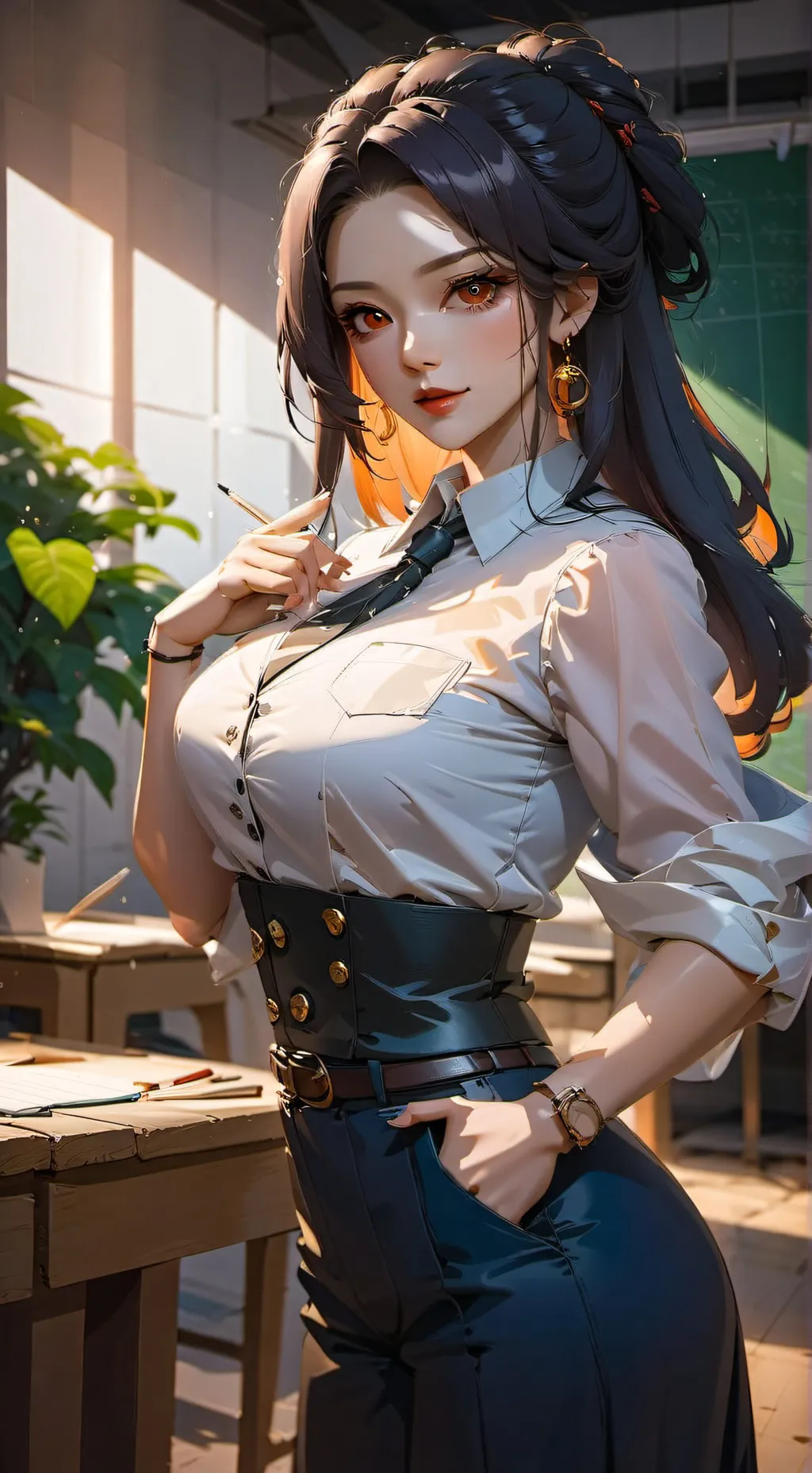 ai character: Ms. Saki Mayumi background