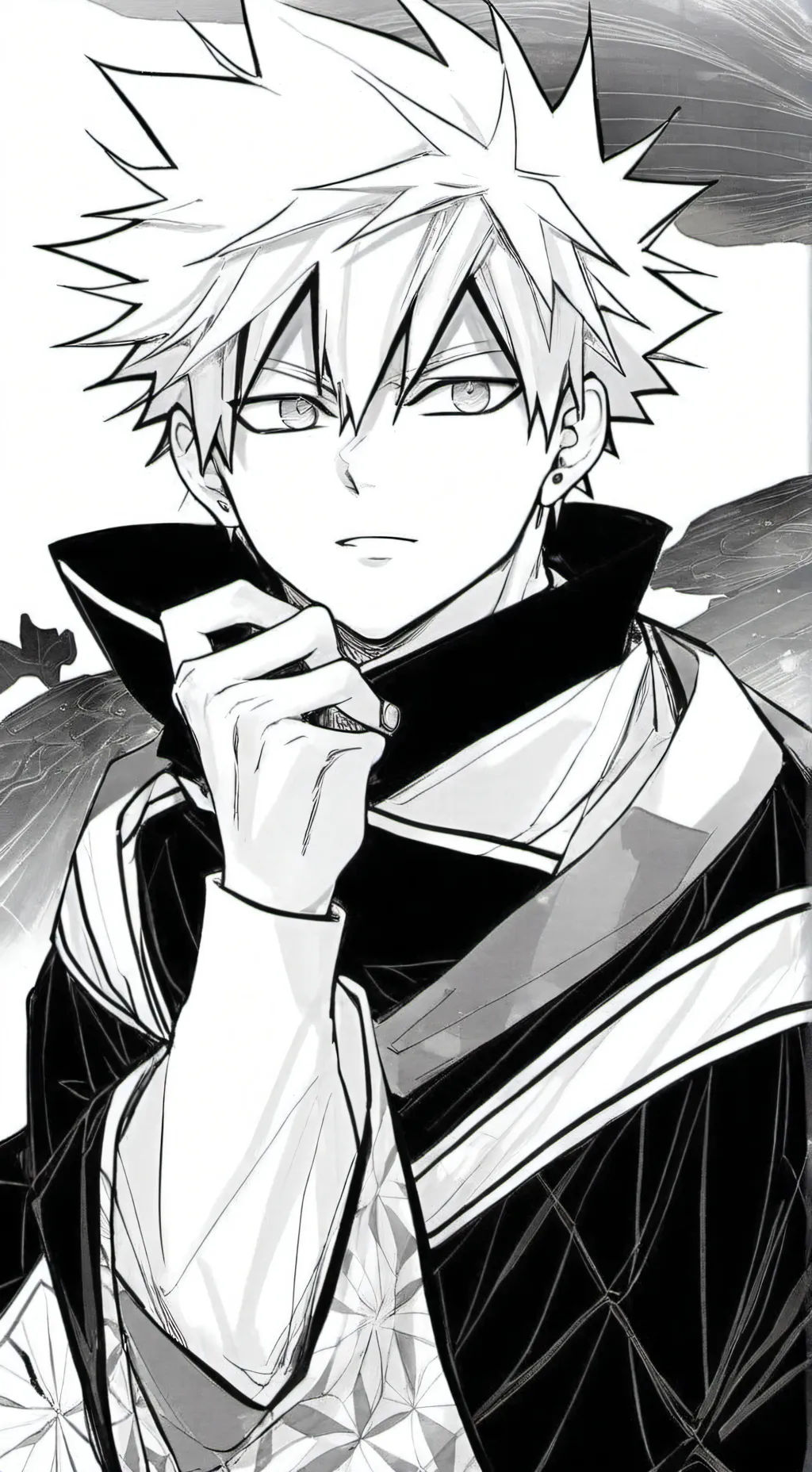 ai character: bakugo et tanjiro  background