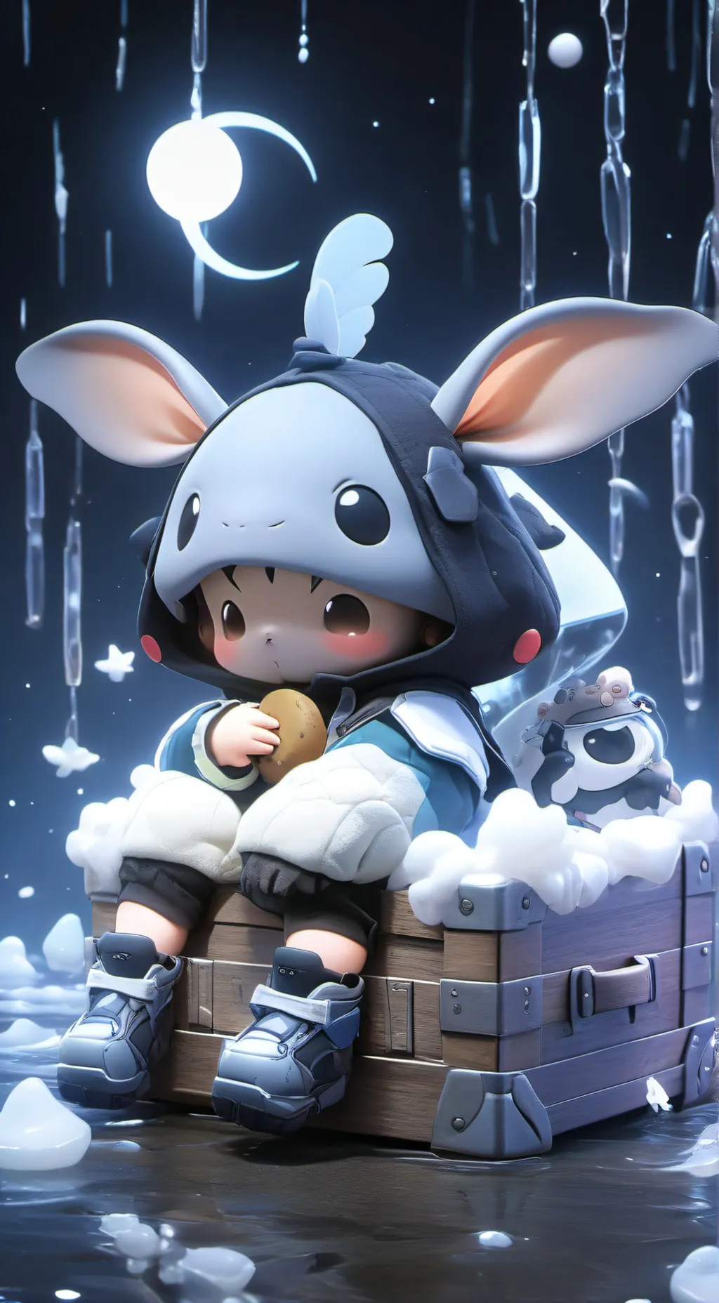 ai character: bebé el Polo Nort background