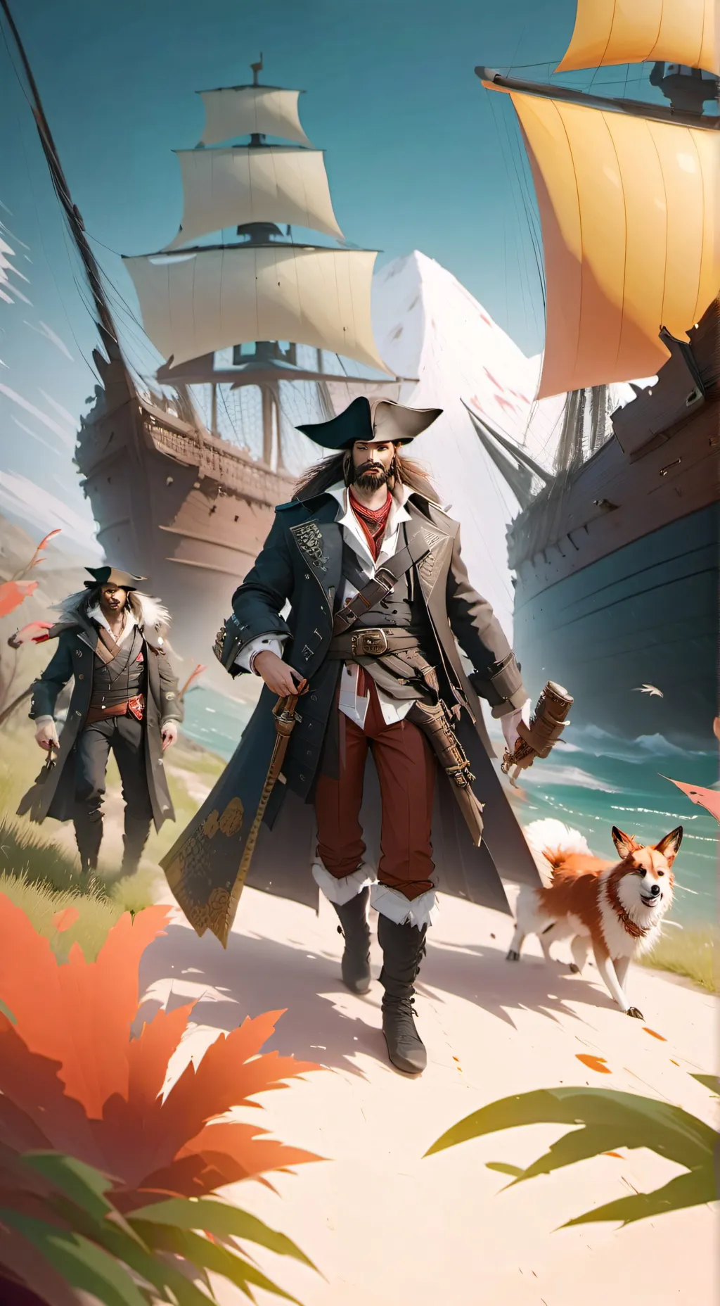 ai character: Foxy (one piece)  background