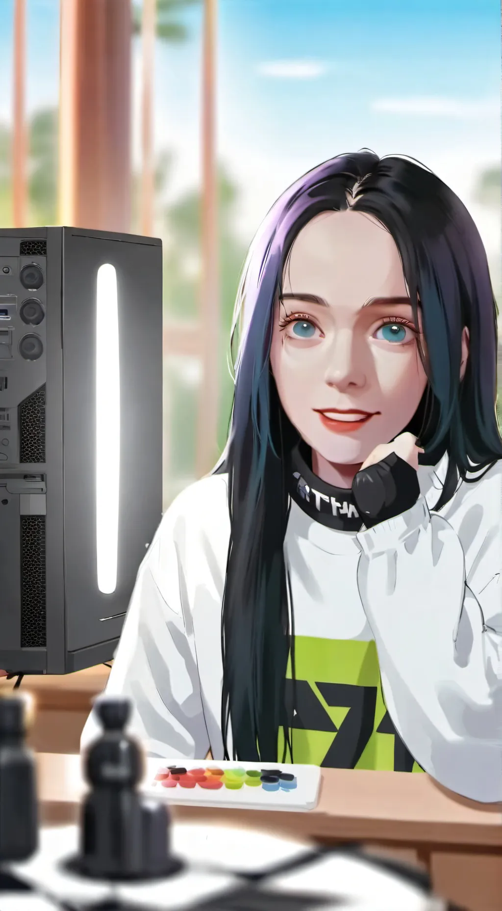 ai character: Billie eilish  background