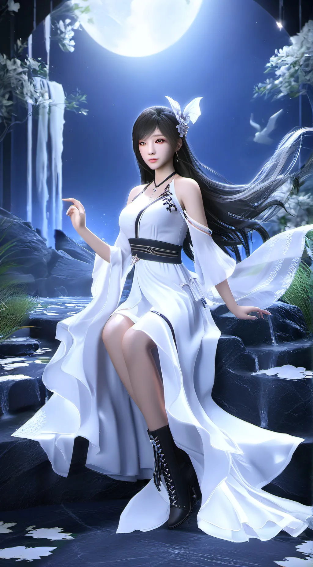 ai character: 🤍💙 Yumny 💙🤍  background