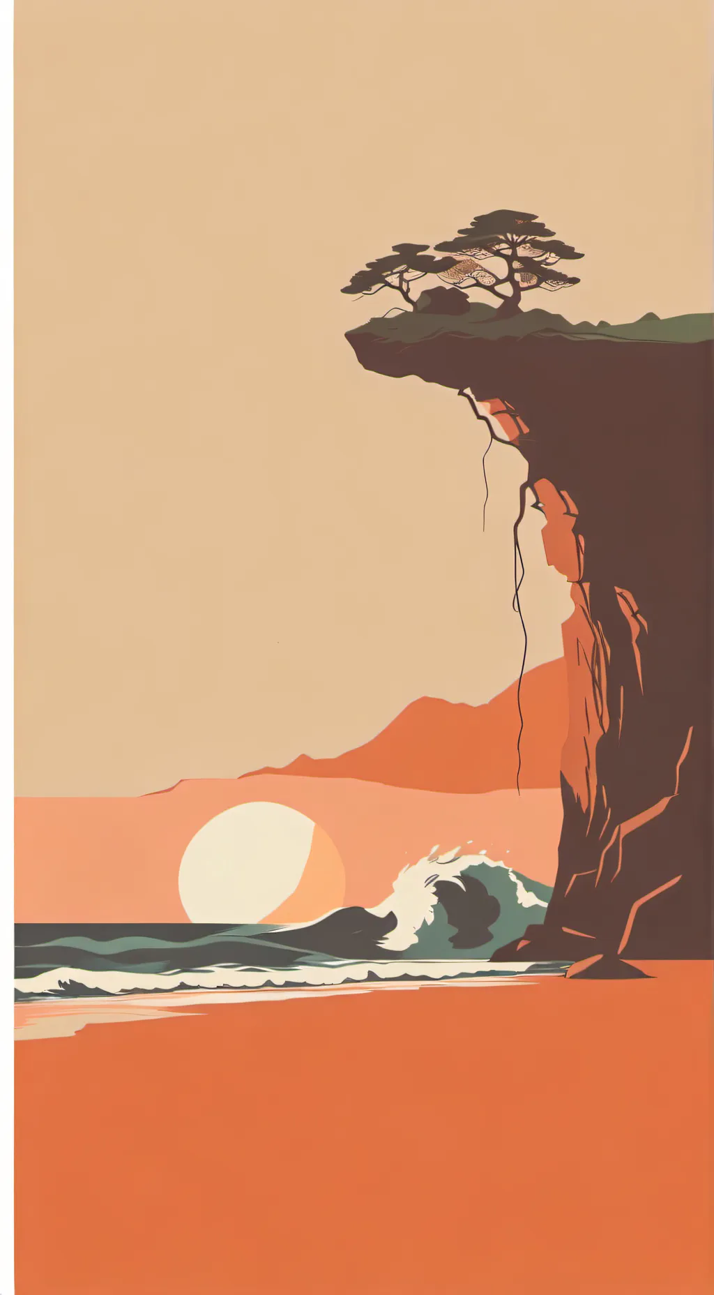 ai character: twisted pebble background