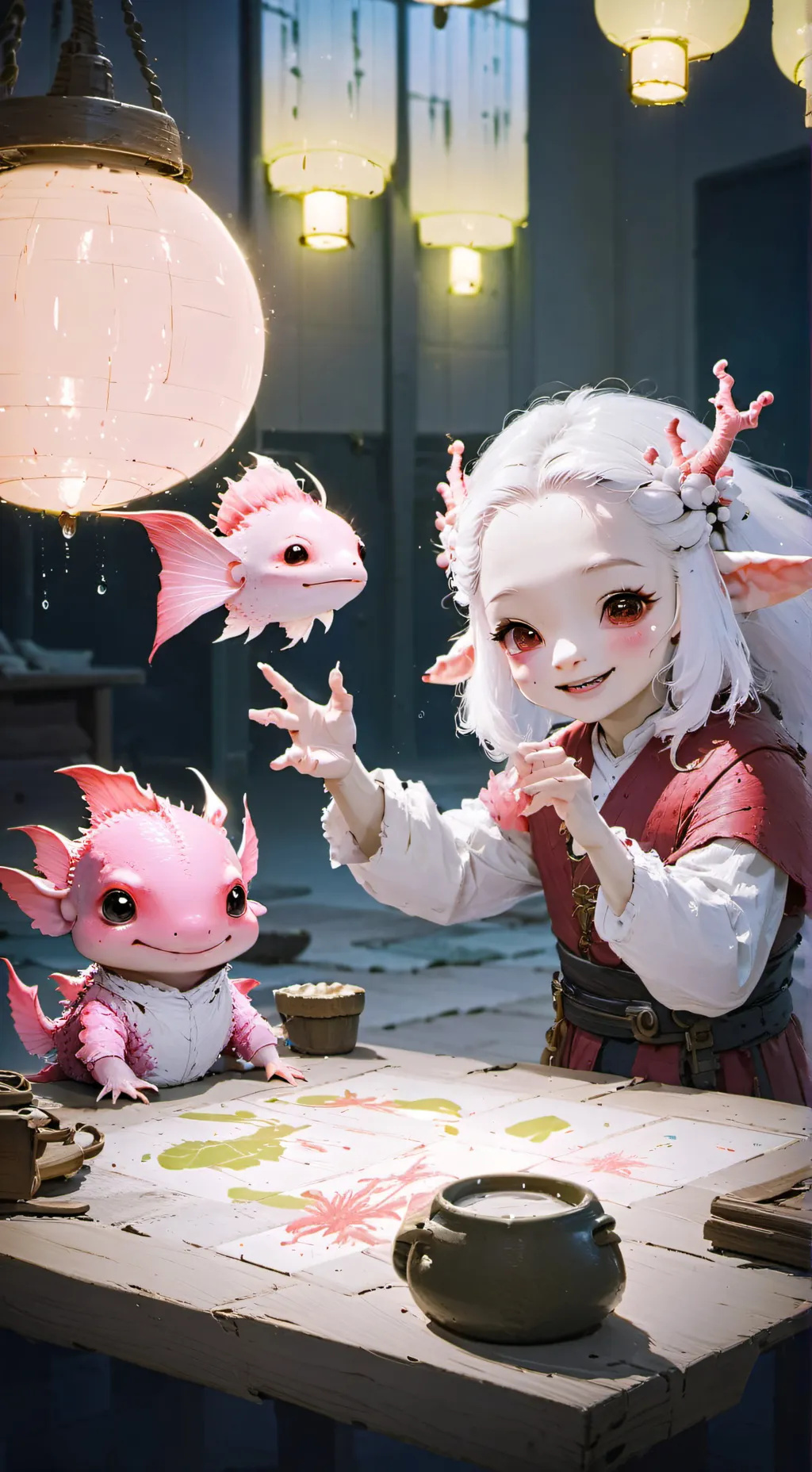 ai character: Red Light background