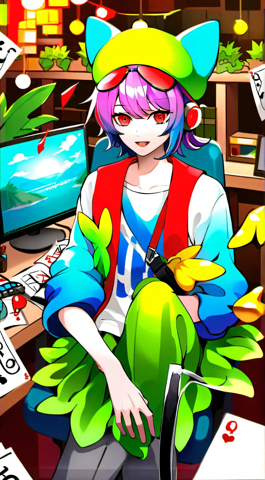 ai character: Gray 1234 background