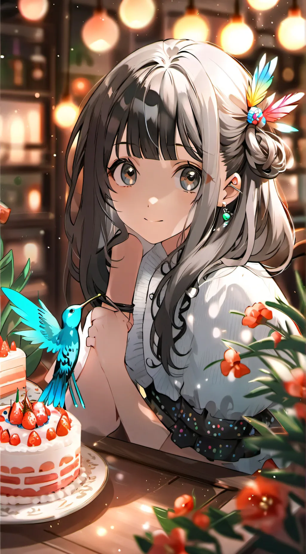 ai character: Hummingbird Furry Spirit background