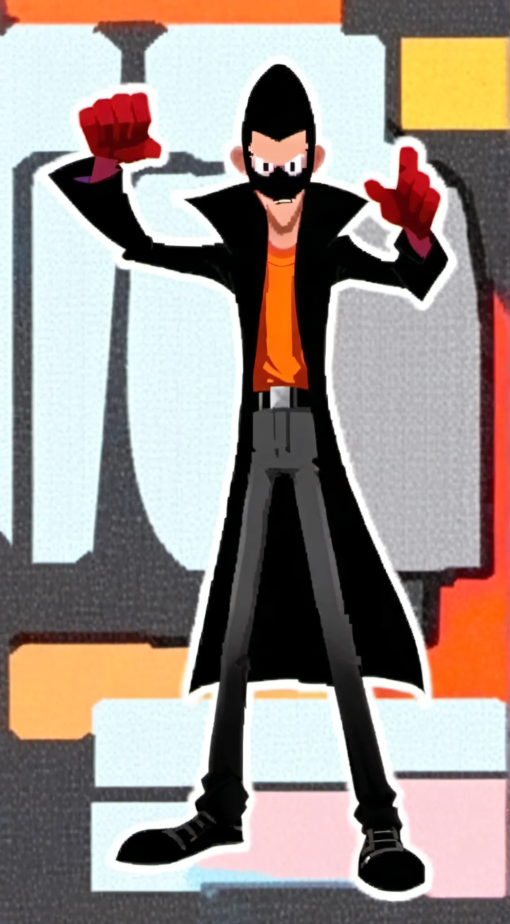 ai character: dark speaker man  background