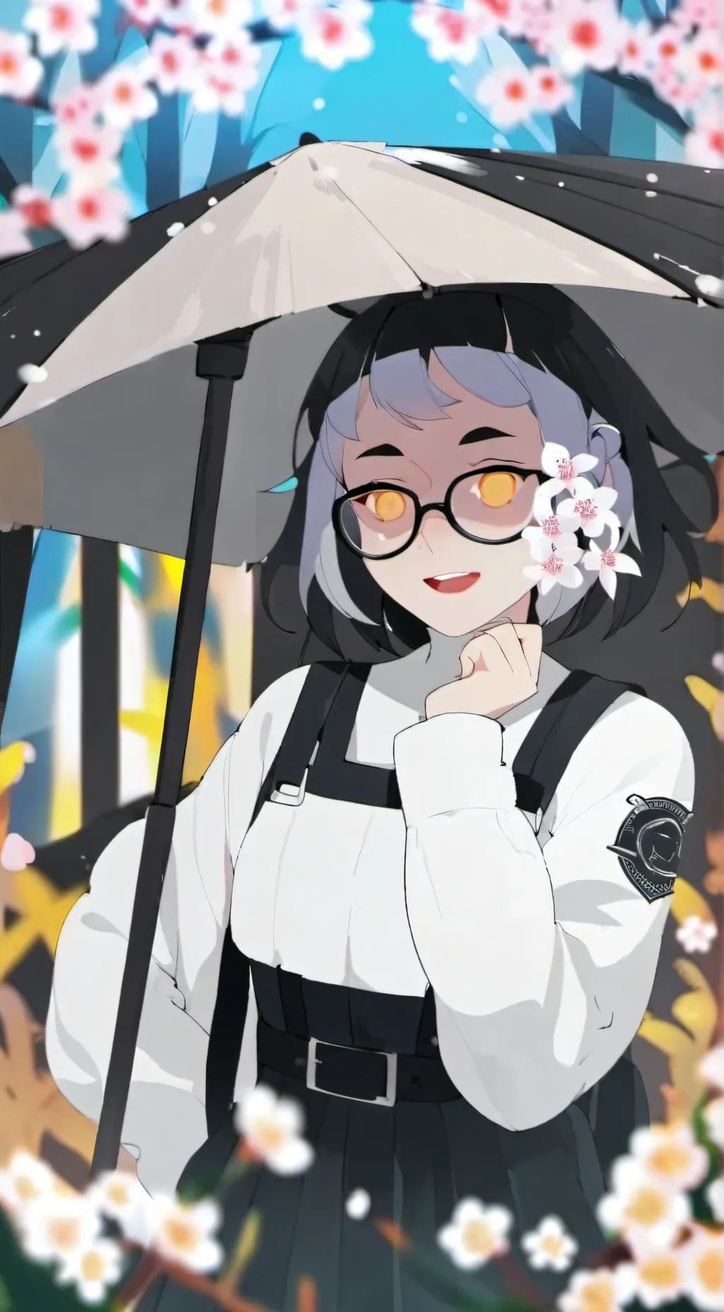 ai character: HH camping  background