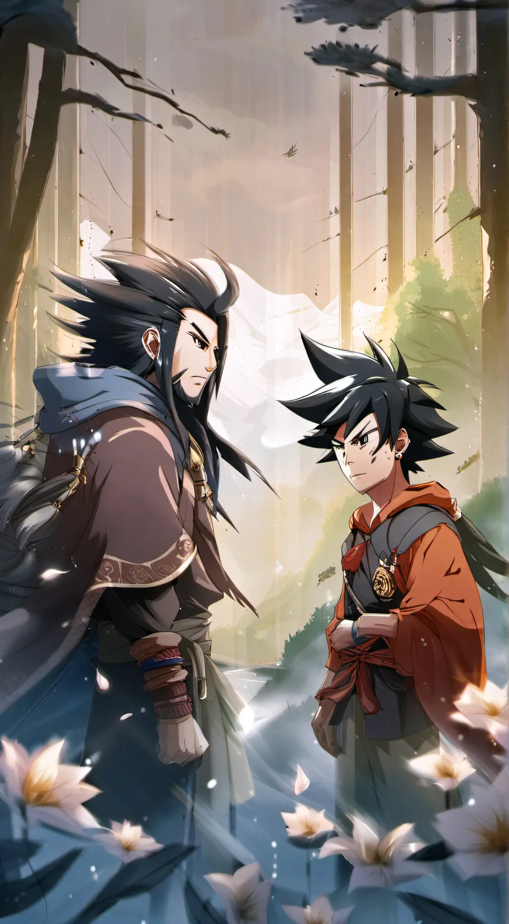 ai character: goku and vegeta background