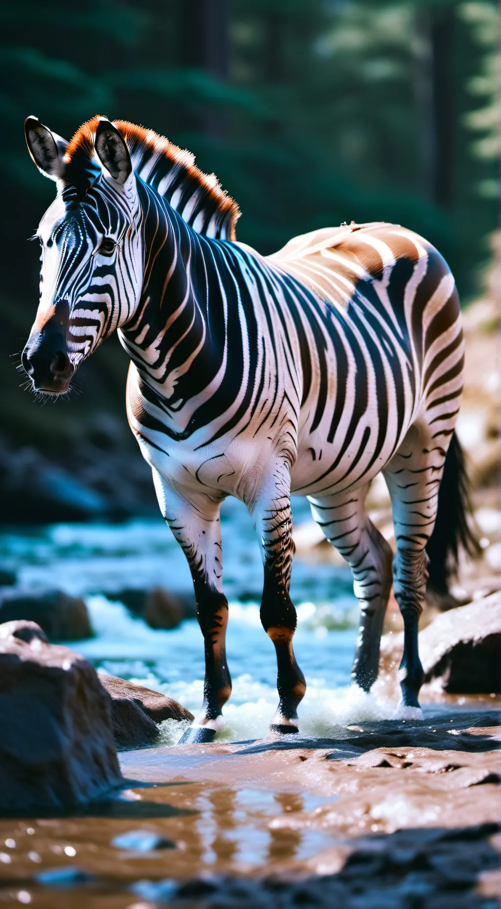 ai character: Redi zebra background