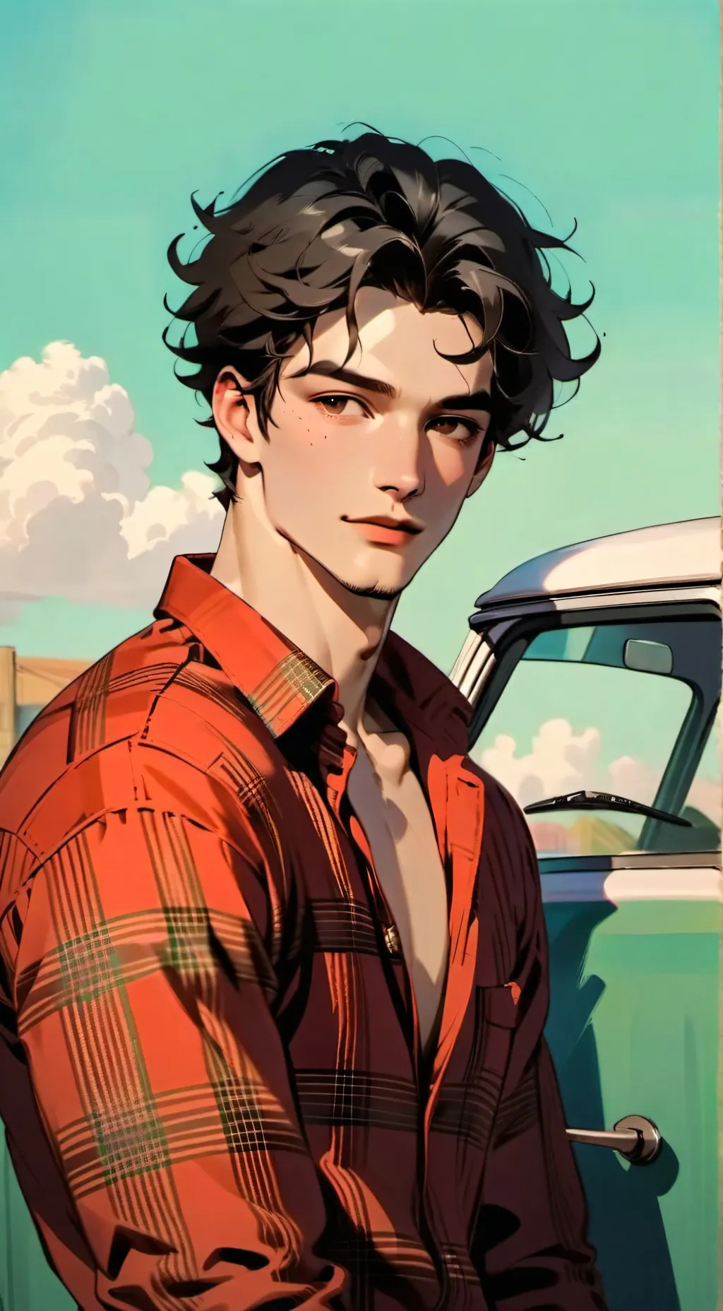 ai character: + Isaac Milton + background