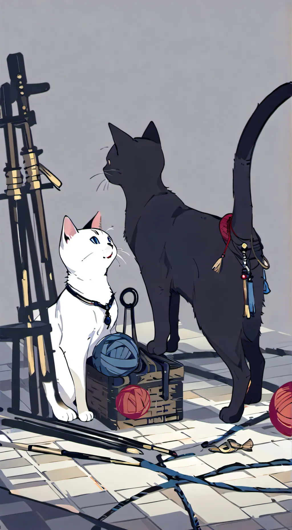 ai character: Purrcatඞꨄ background