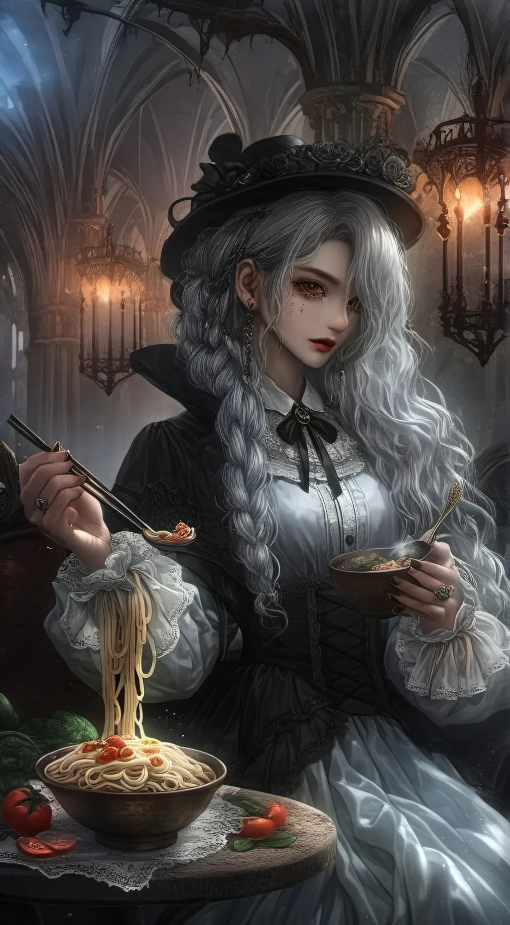 ai character: food background