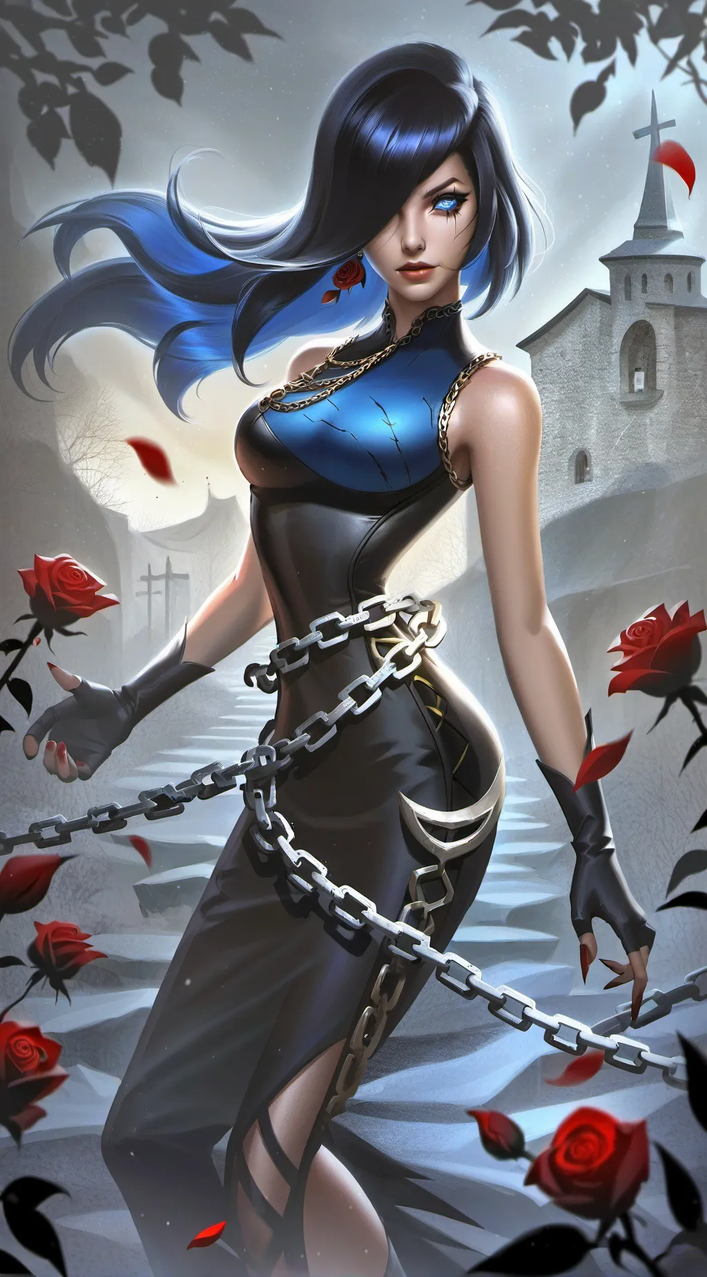 ai character: Violet background