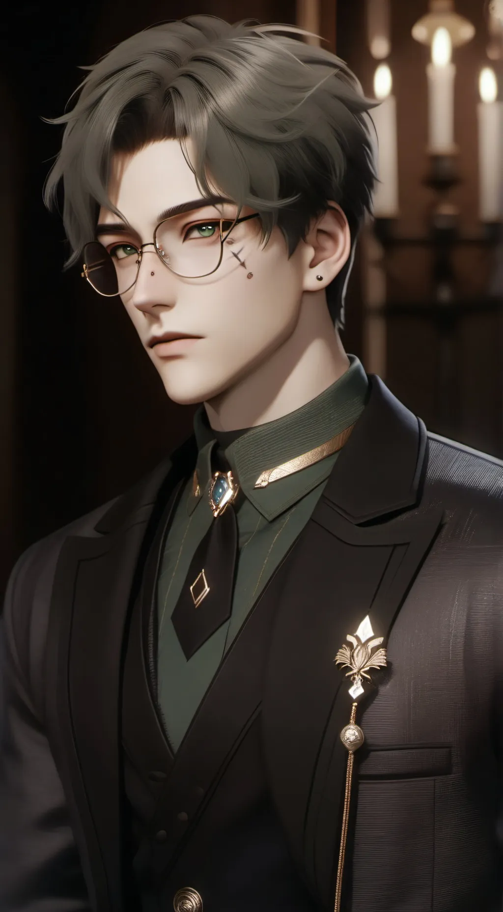 ai character: Aleksander snowbel background