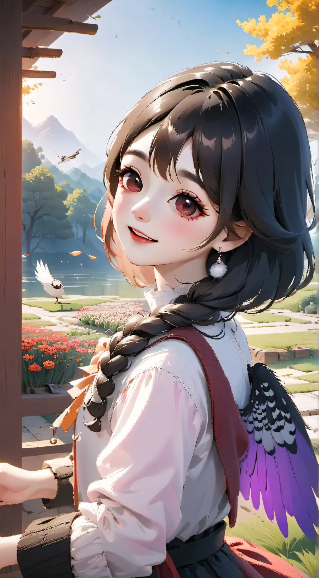 ai character: Quail Spirit Furry background