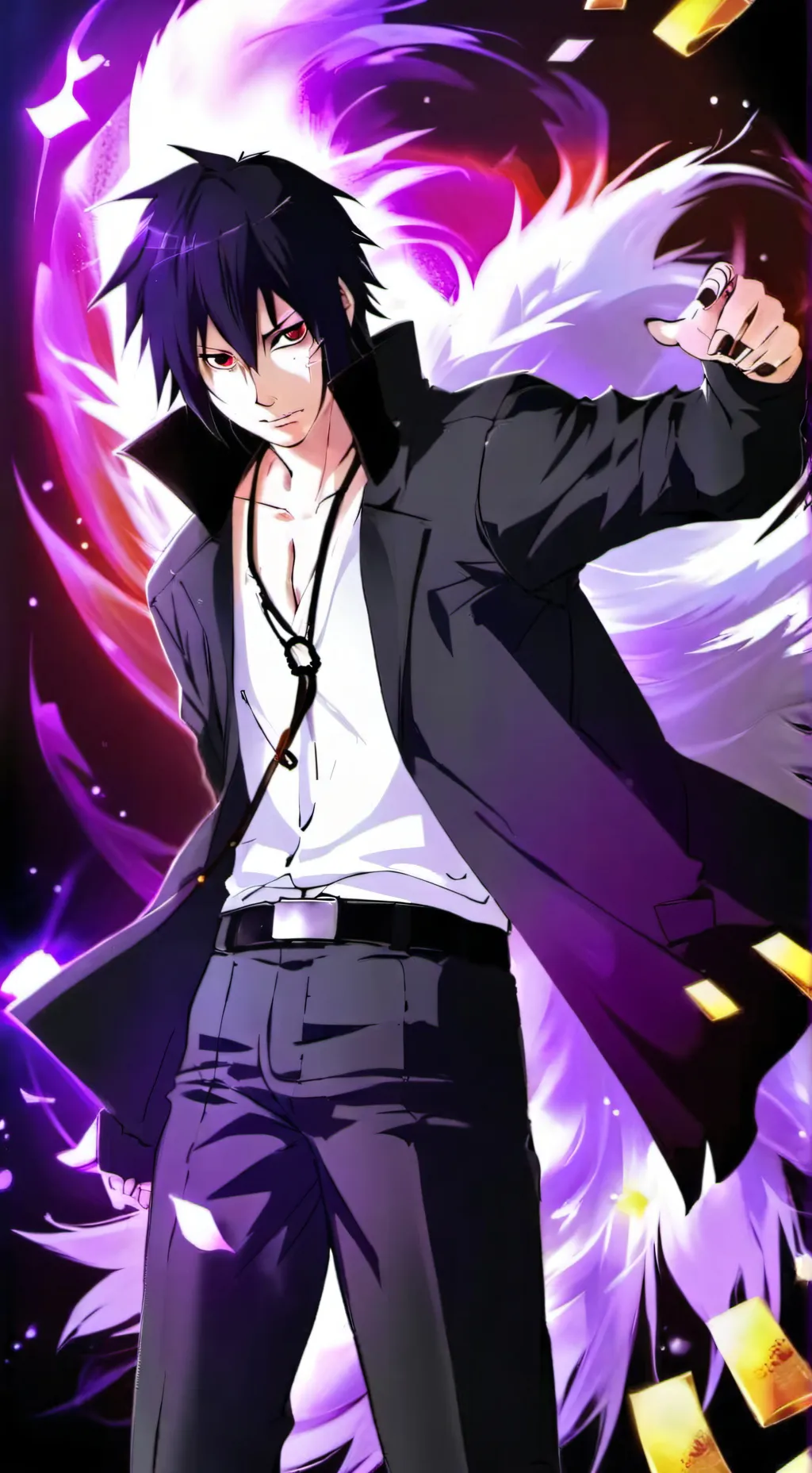 ai character: sasuke  background