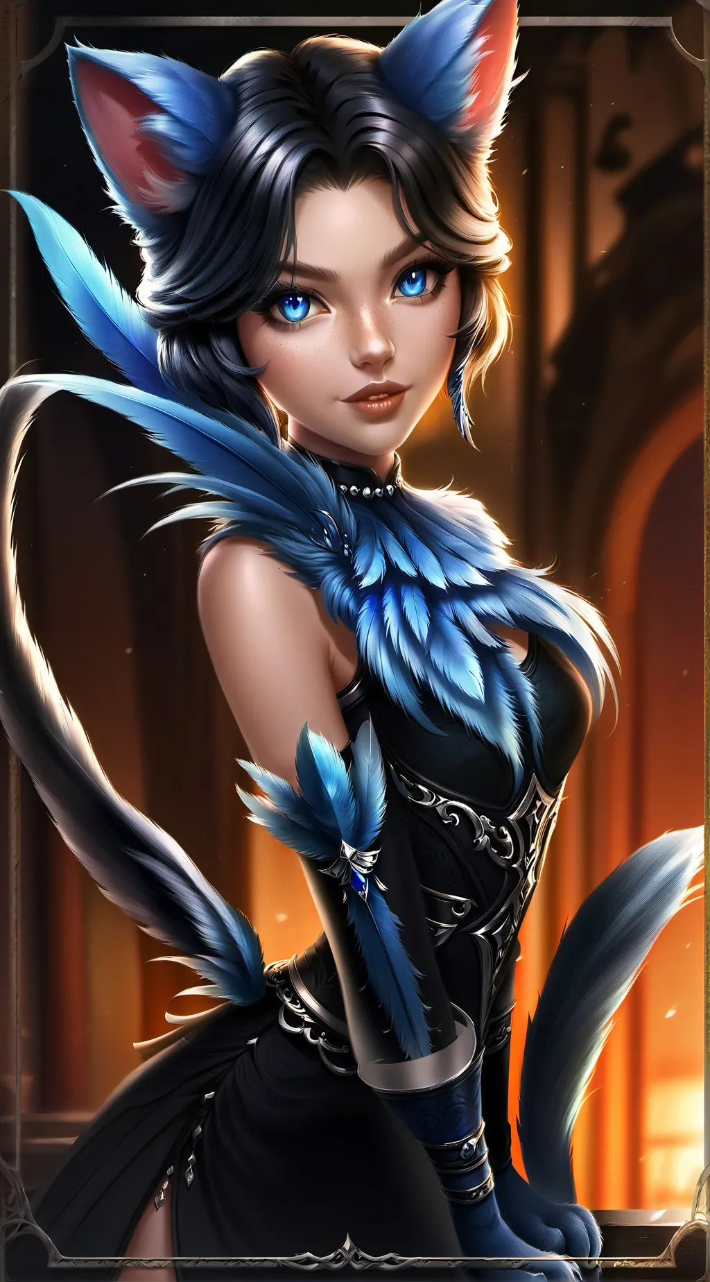 ai character: Feathered Feline S background