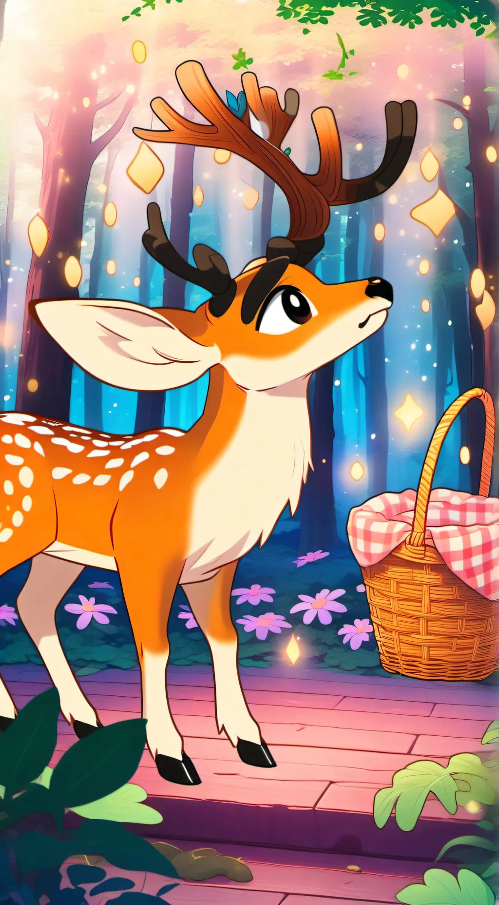 ai character: Fawn Spiritling Lo background