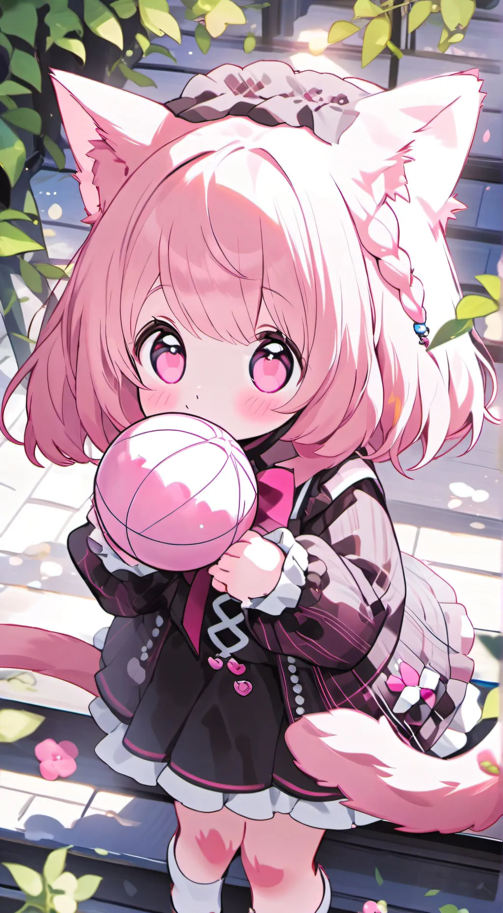 ai character: Pink Paws Spirit background