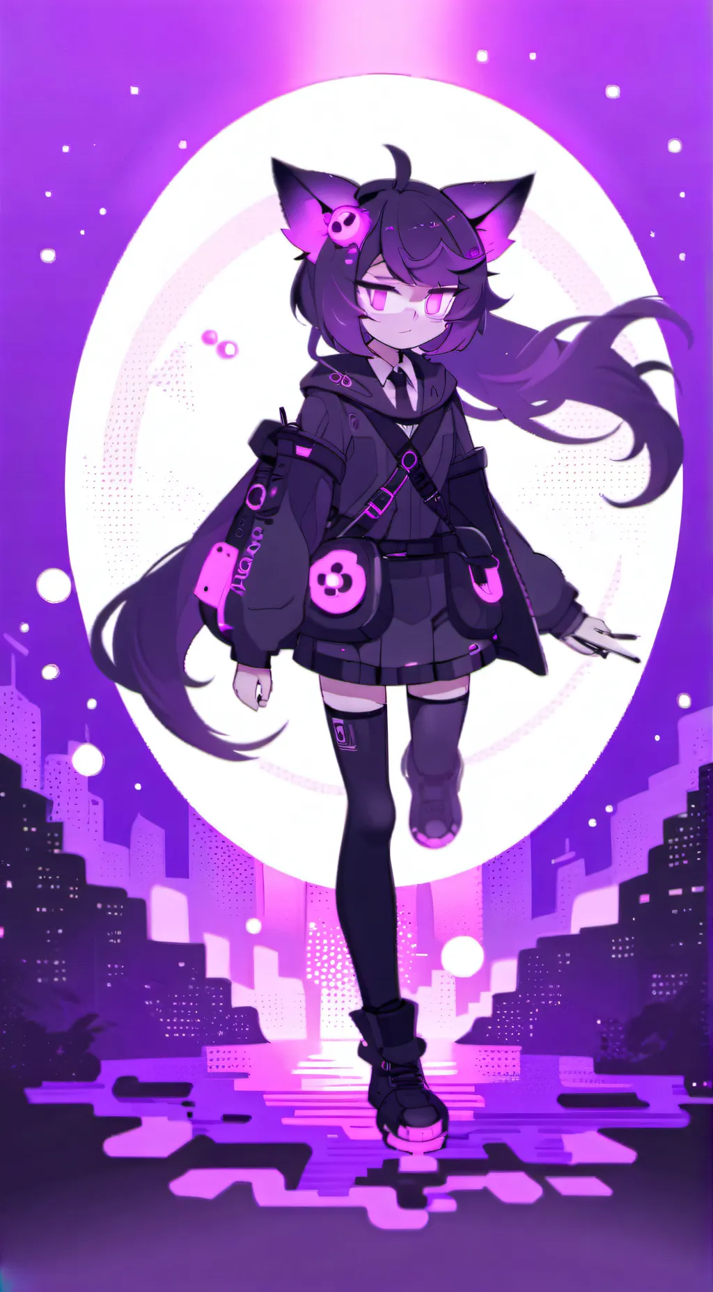 ai character: Uzi "BITE ME"💜🖤💀 background