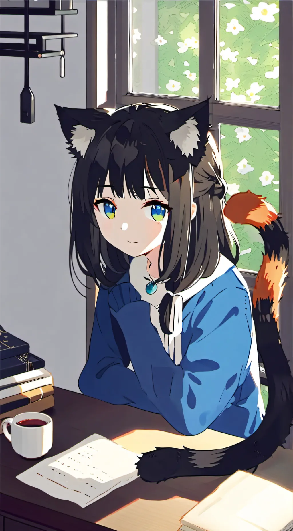 ai character: Sunny Torti Furry background