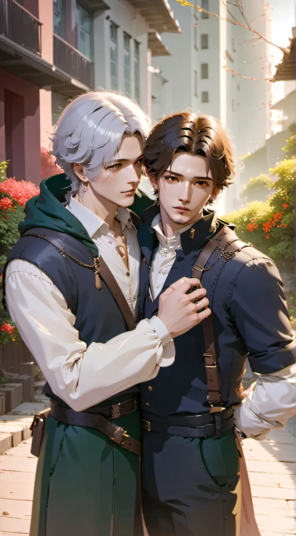 ai character: Two friends background