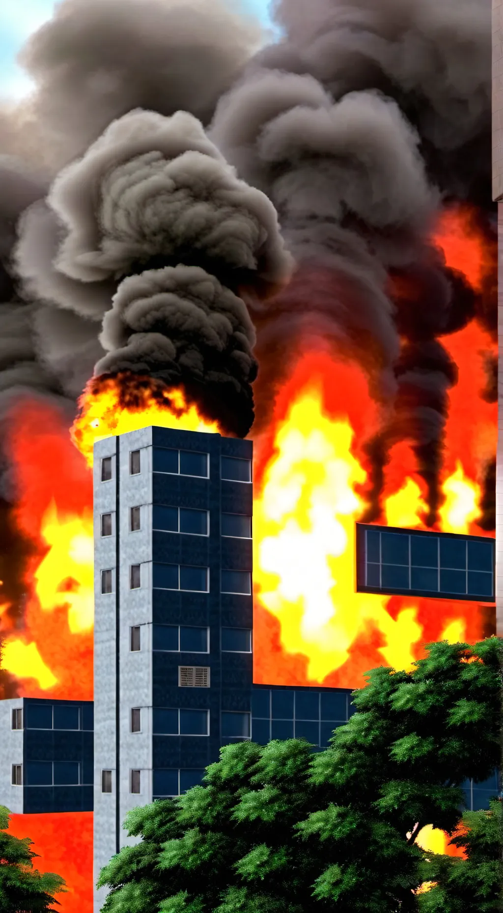 ai character: Fire background