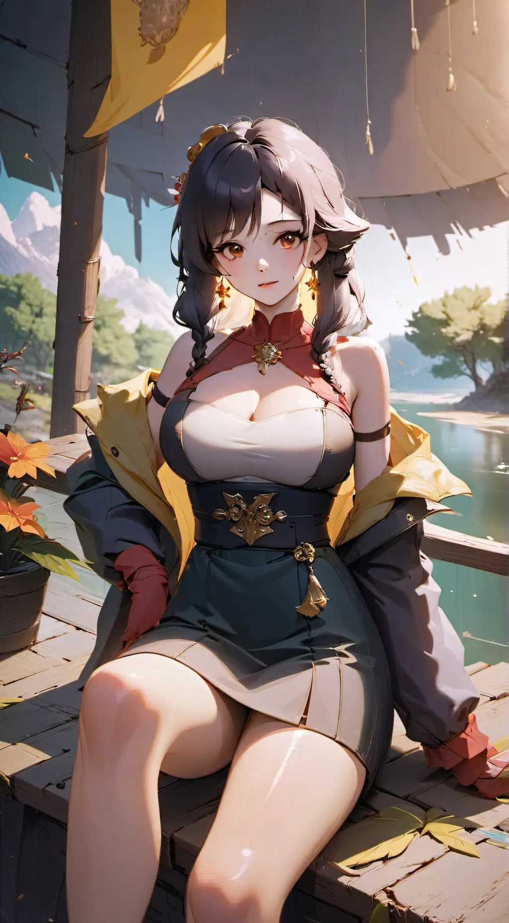 ai character: Mha x genshin  background