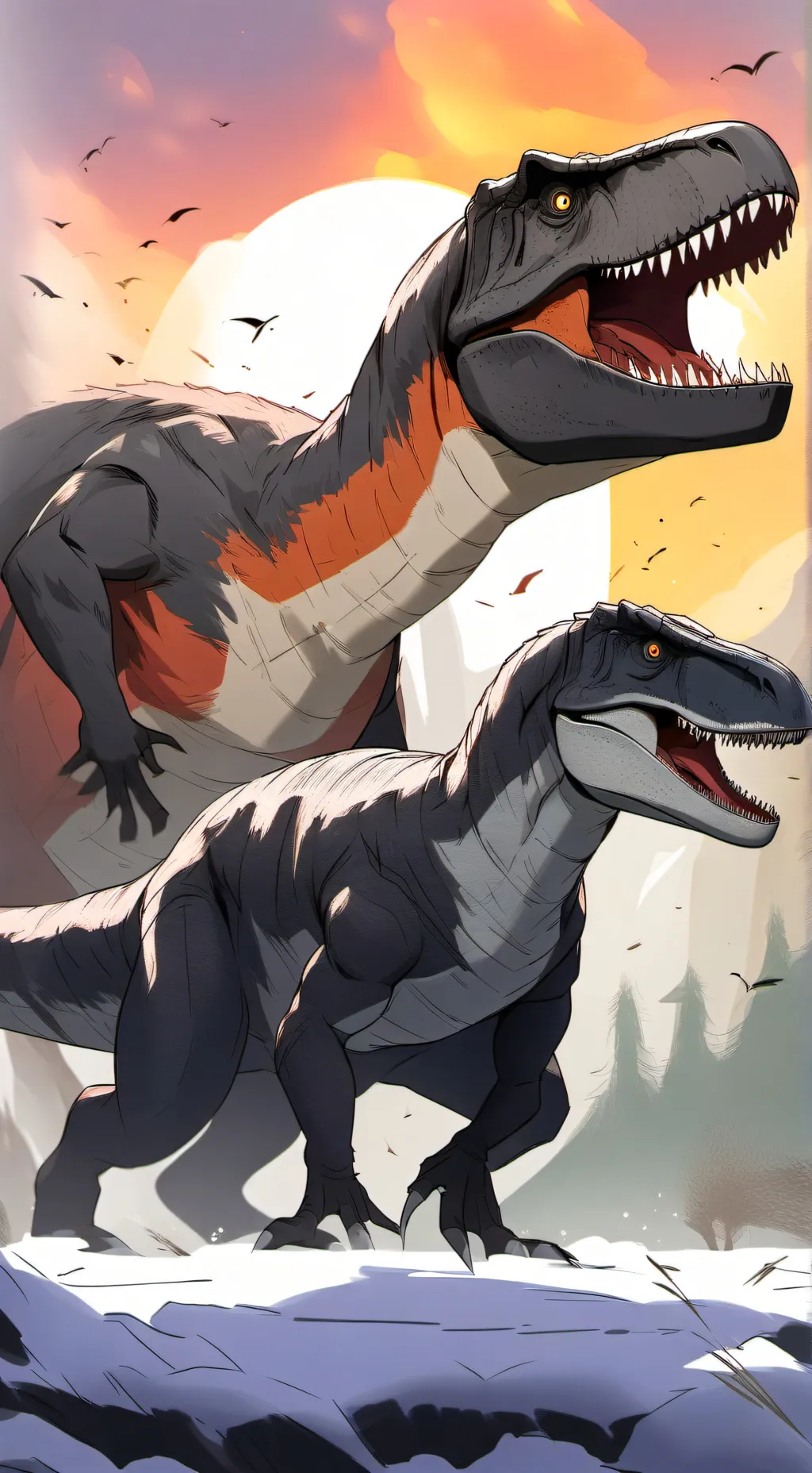 ai character: dinosaur  background