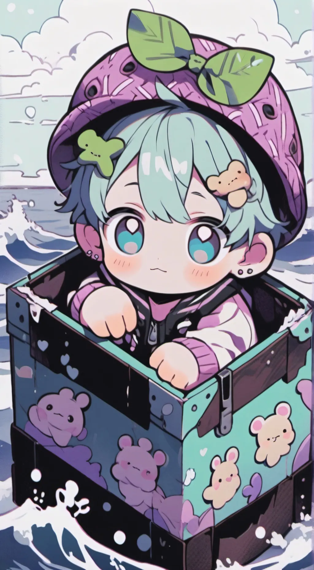 ai character: bebé el mar background