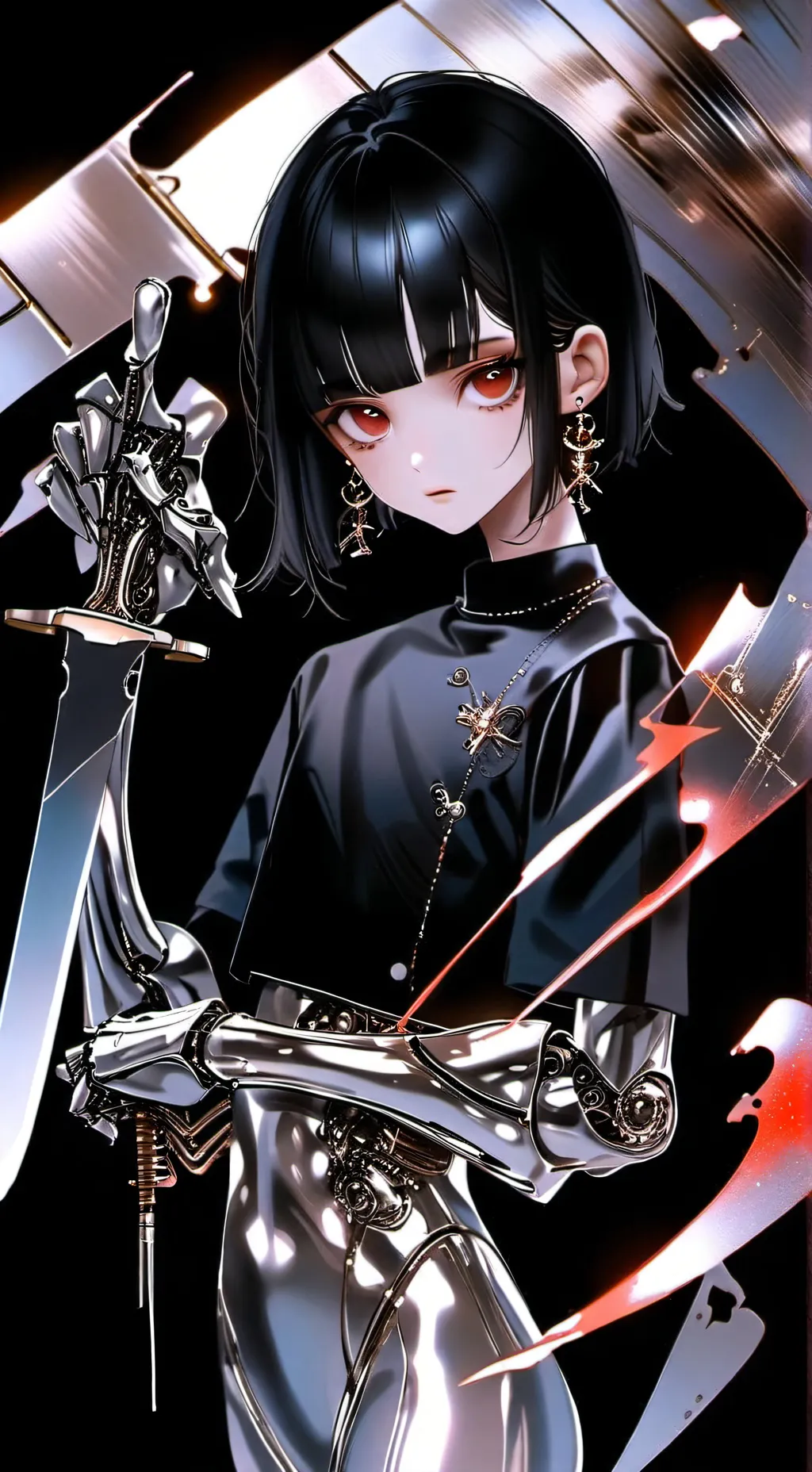 ai character: Cyborg stabber background