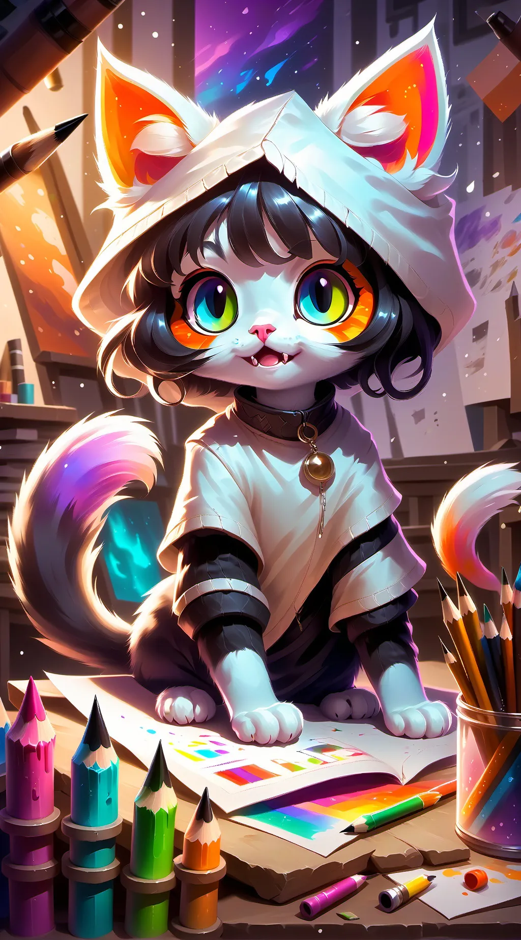 ai character: Pixel Purrfect Spirit background