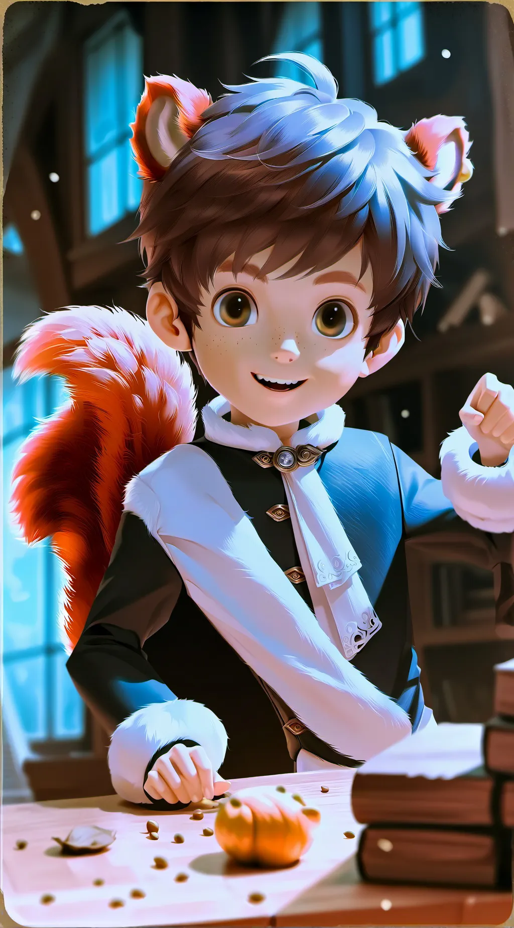 ai character: Nut-Nibbler Furry background