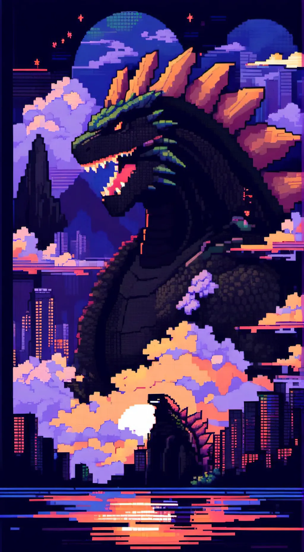 ai character: Godzilla background