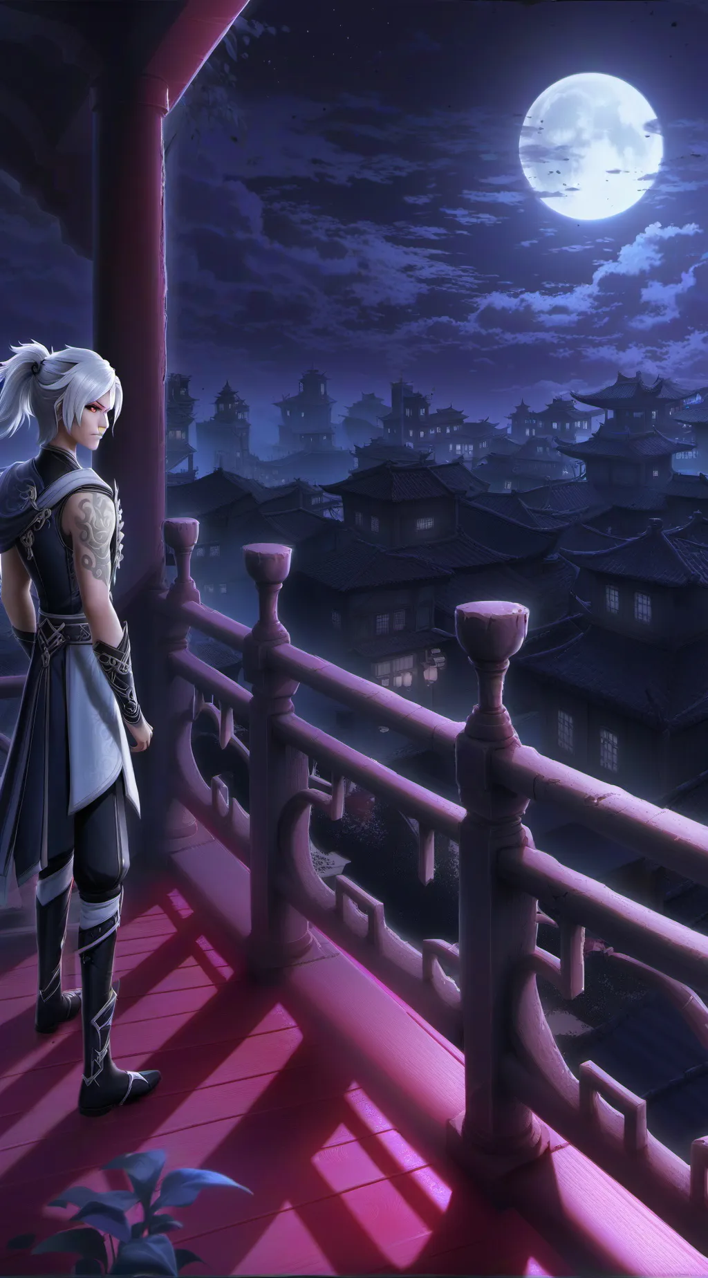 ai character: quite night  background