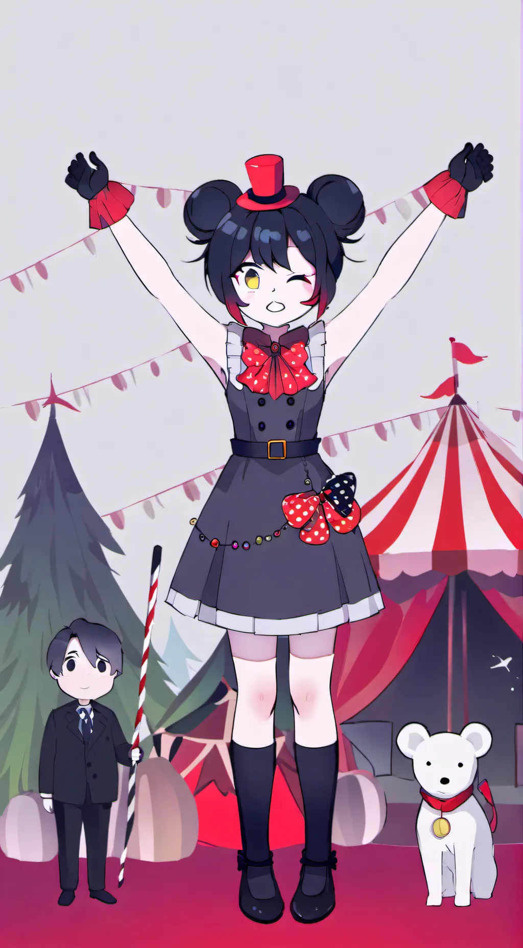 ai character: digital circus background