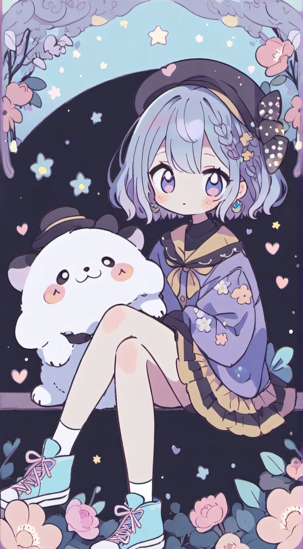 ai character: 표 부탁드립니다 제발 background