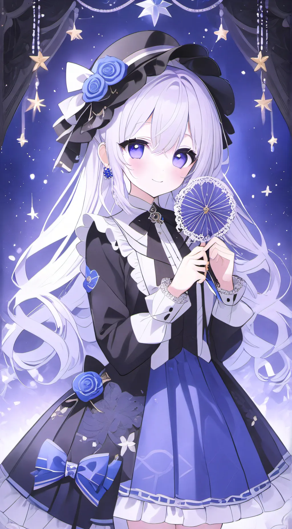 ai character: BLUE background