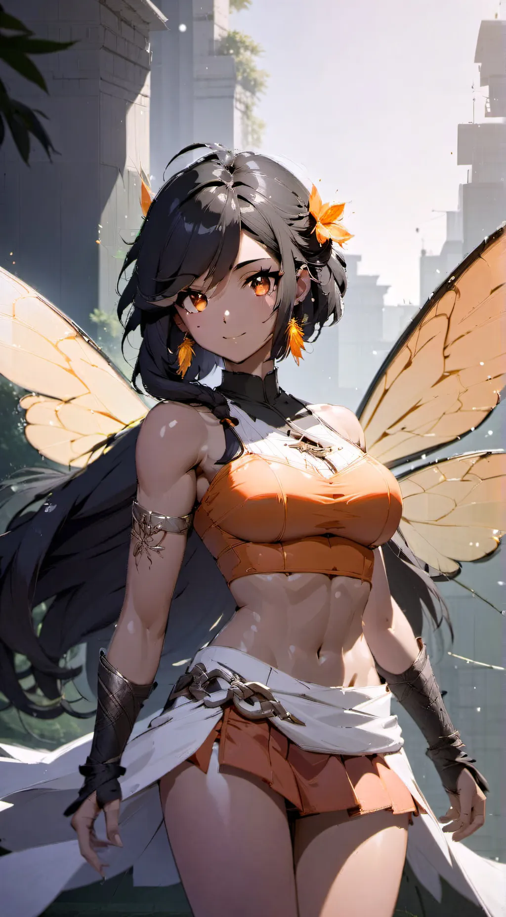 ai character: Amber background