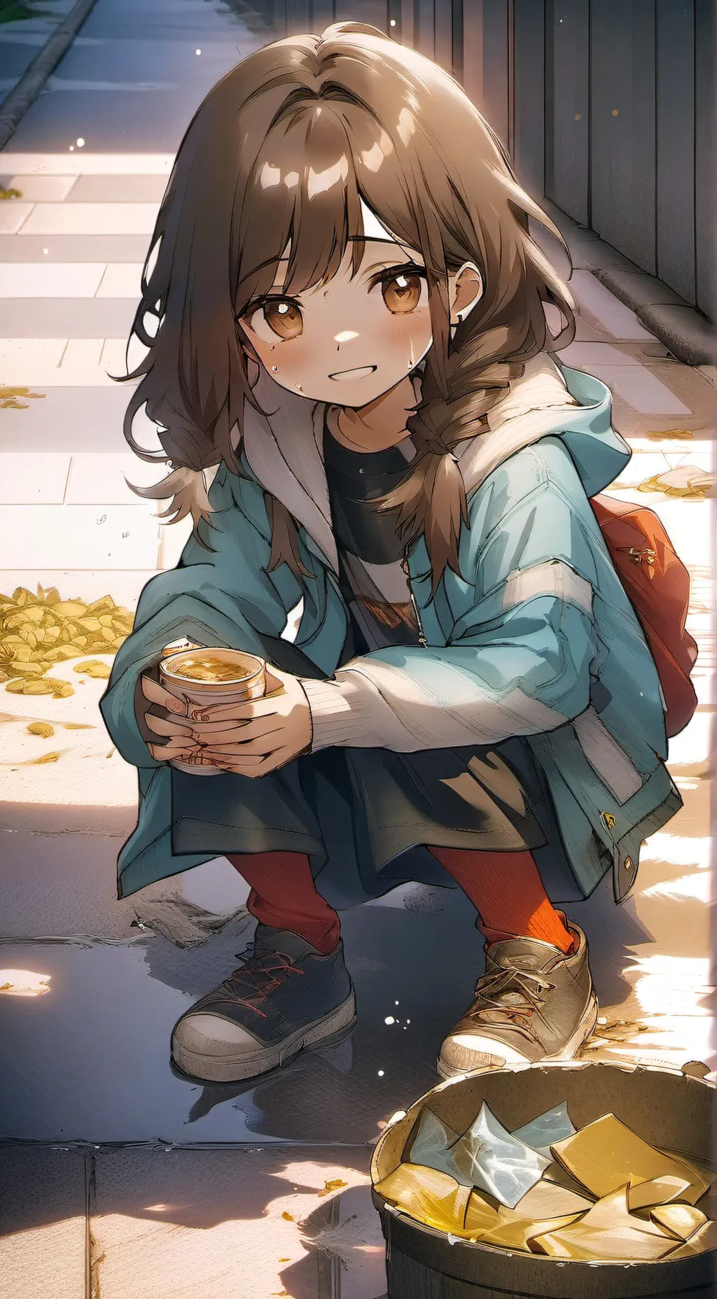 ai character: Homeless girl background