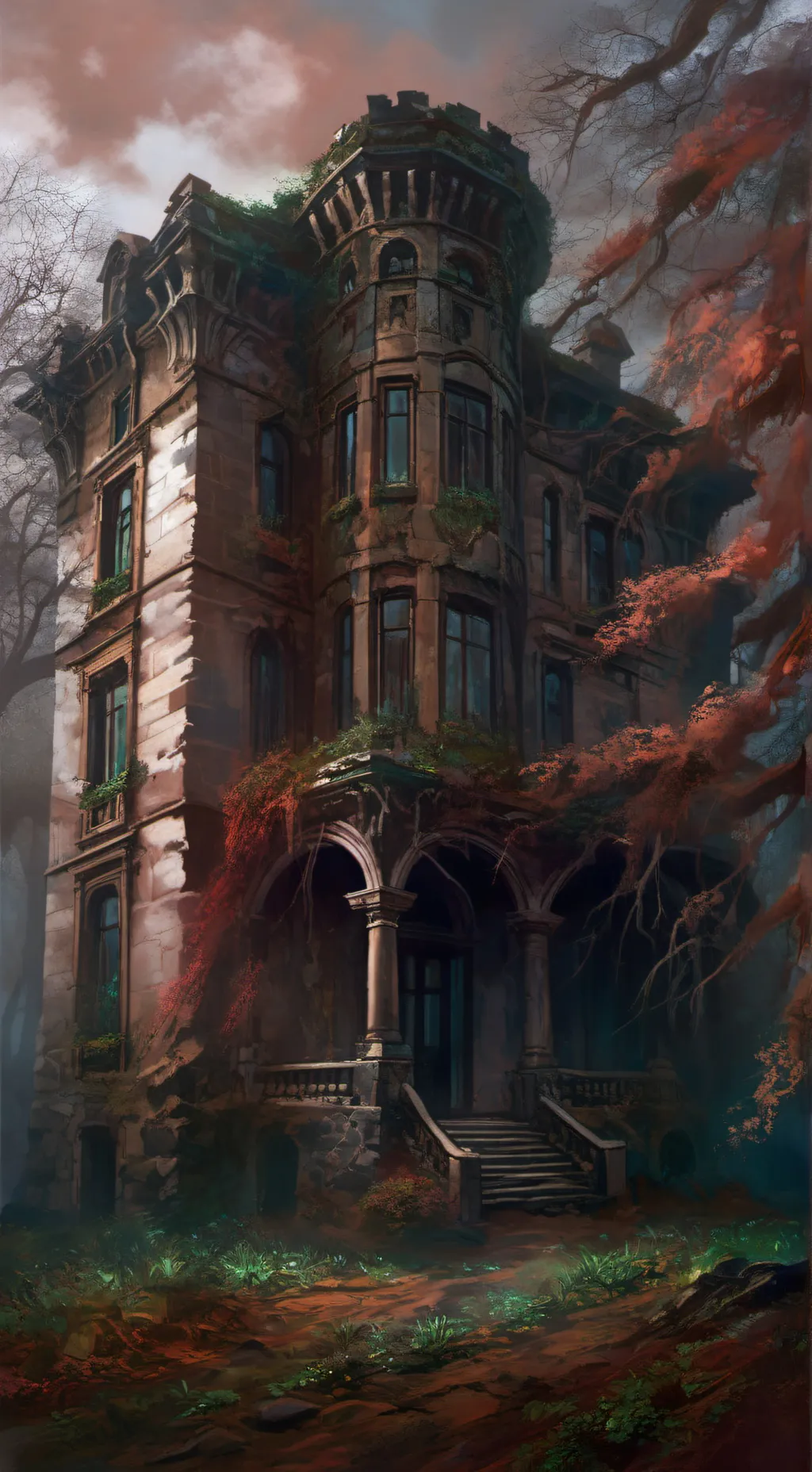 ai character: Haunted House p.1 background