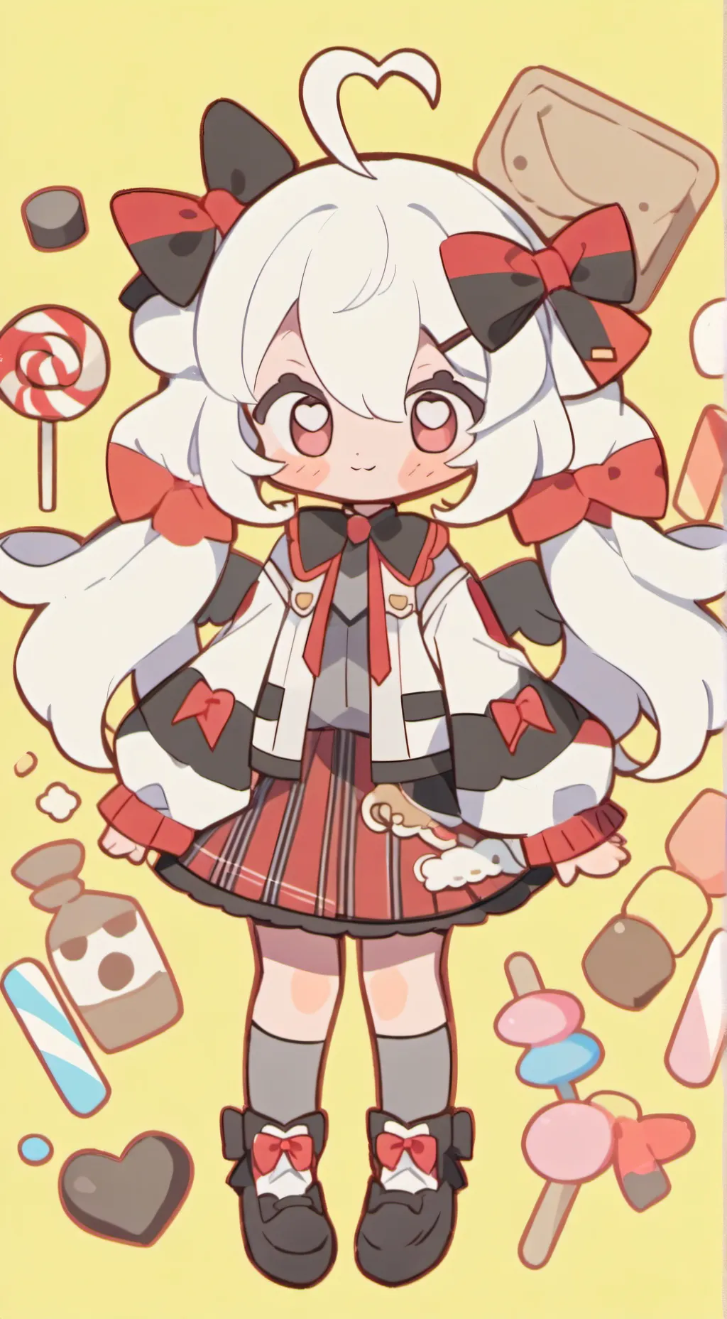 ai character: candy apple cookie background