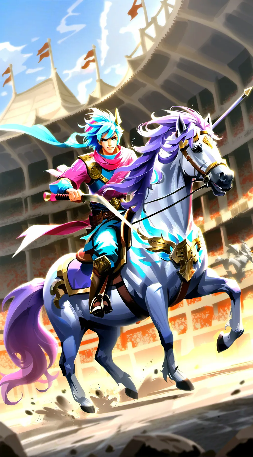 ai character: Rainbow Roadtrip  background