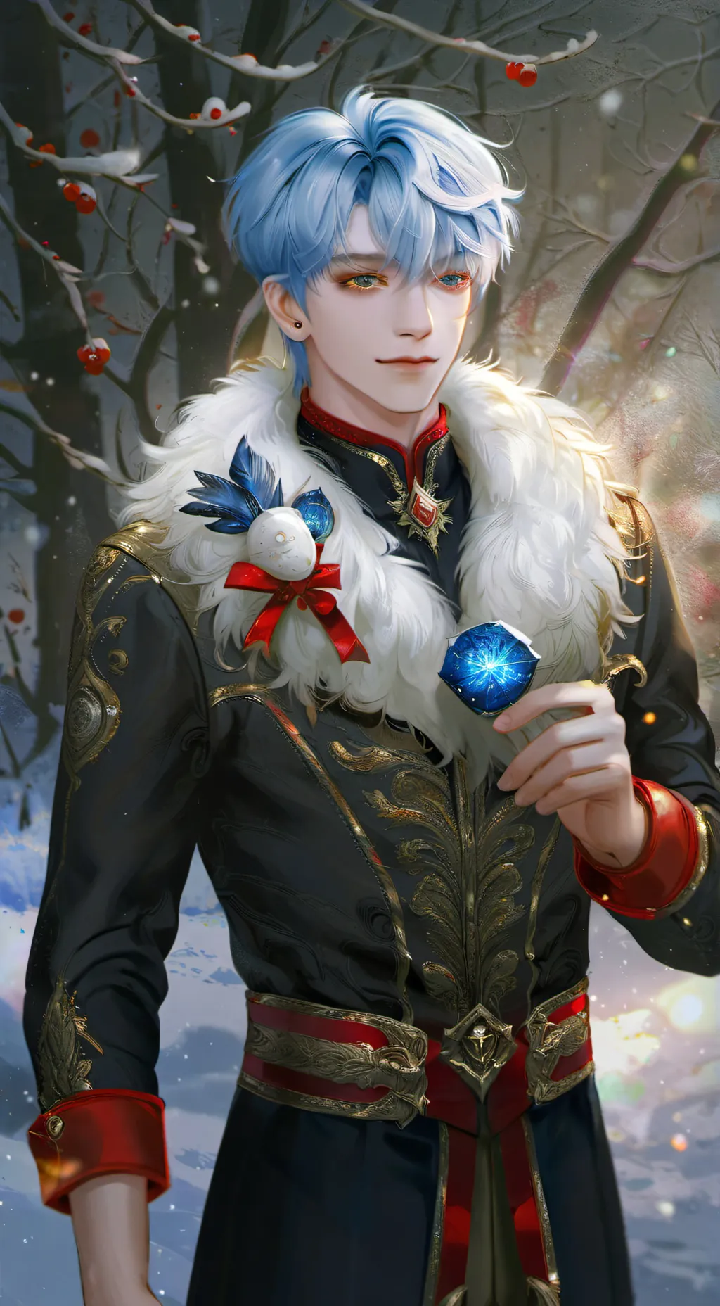 ai character: silver  background