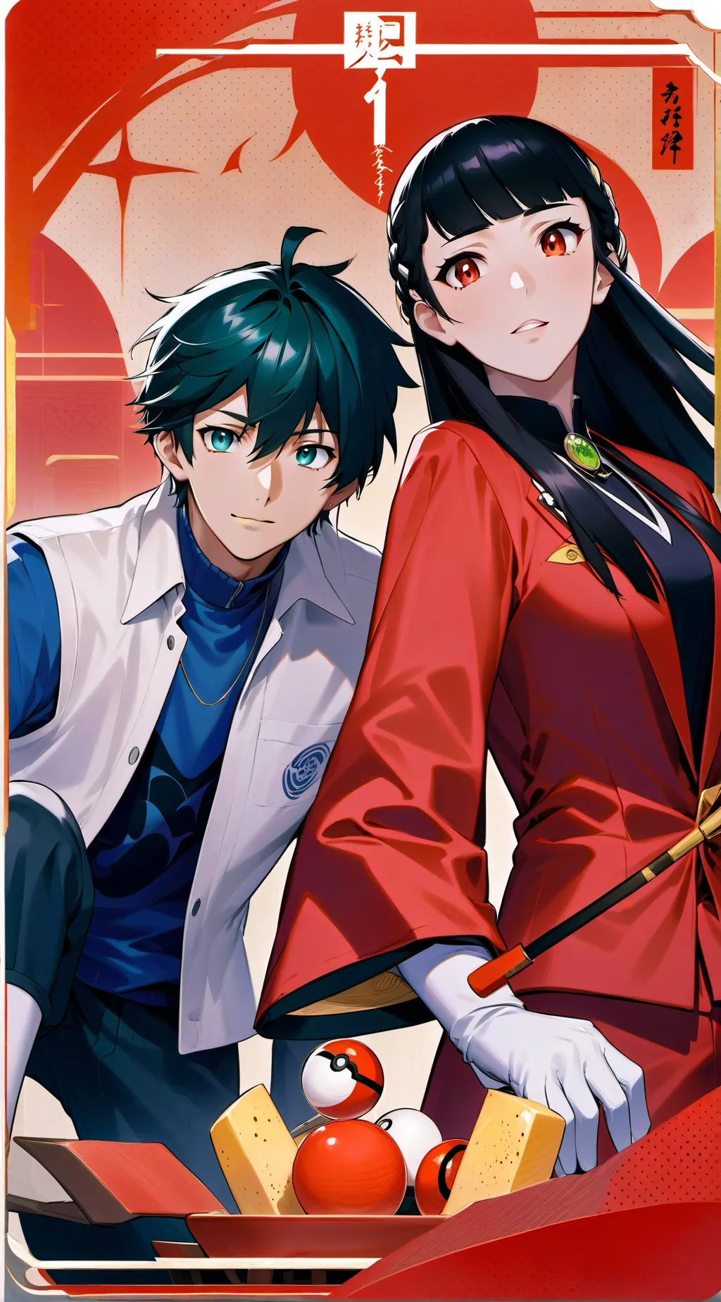 ai character: Deku & momo  background