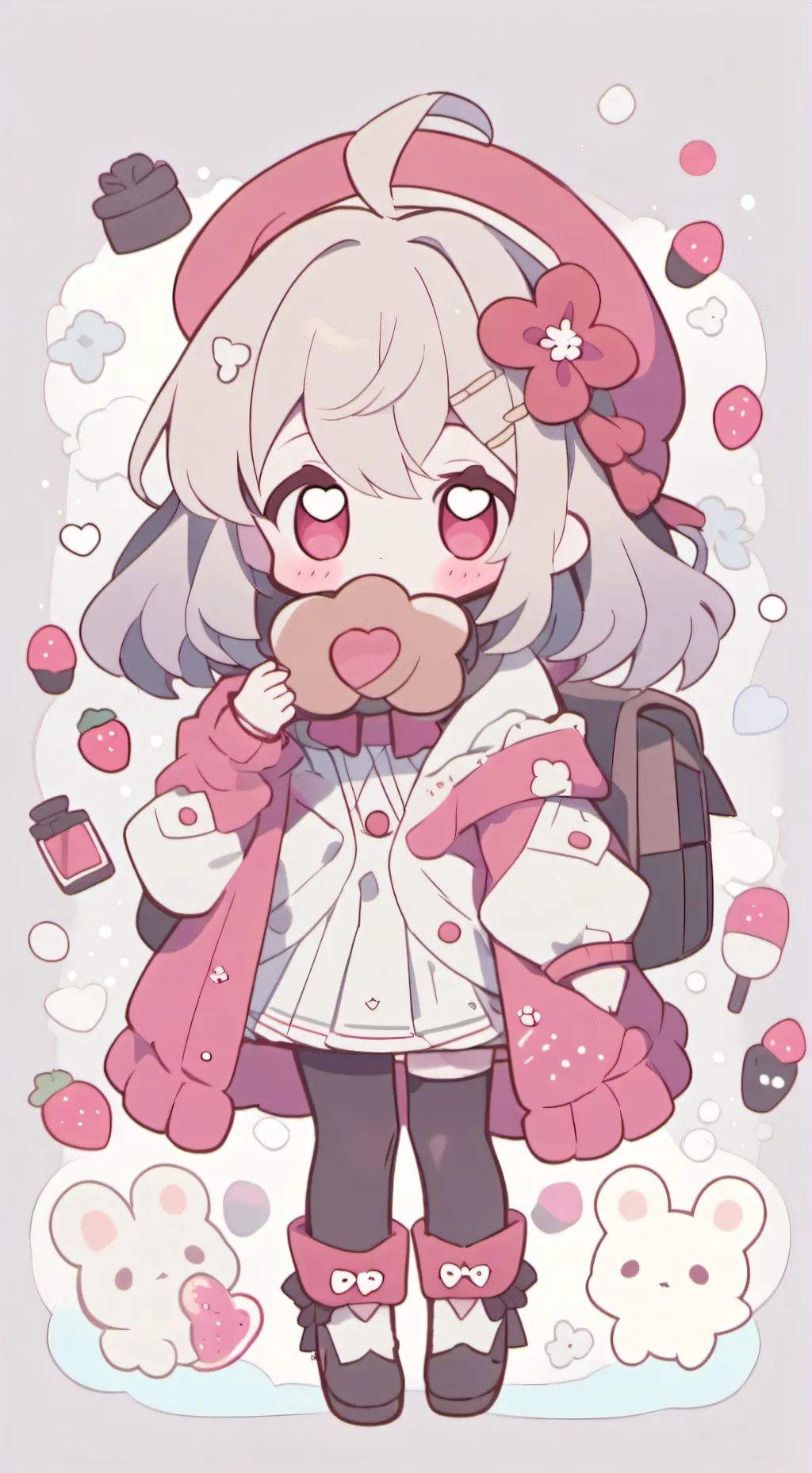 ai character: 𖤛❦꧁dulce꧂❧𖤛 background